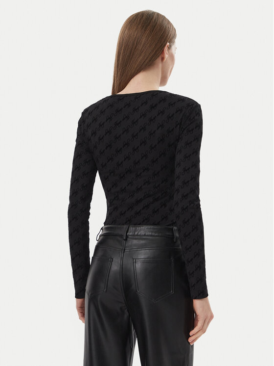 HUGO HUGO Bodijs Flokky 50570394 Melns Slim Fit