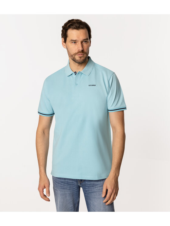 Lee Cooper Lee Cooper Polo TOMM 5026 Turkusowy Regular Fit
