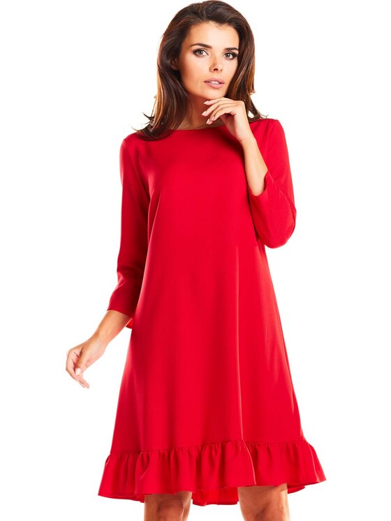 Infinite You Infinite You Sukienka codzienna M185 Czerwony Basic Fit