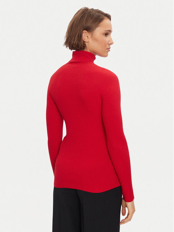 Kontatto Kontatto Bluză cu gât 3M0117 Roșu Slim Fit
