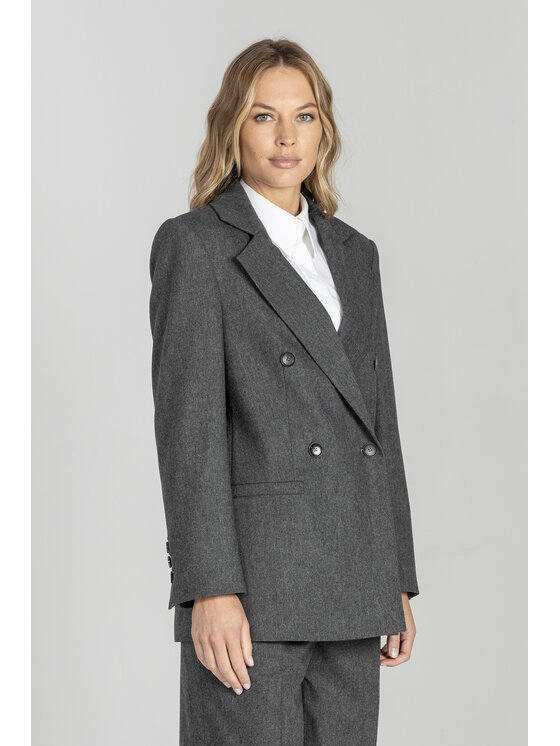 Deni Cler Milano Deni Cler Milano Marynarka W-DC-6059-E5-E5-88-1 Szary Loose Fit