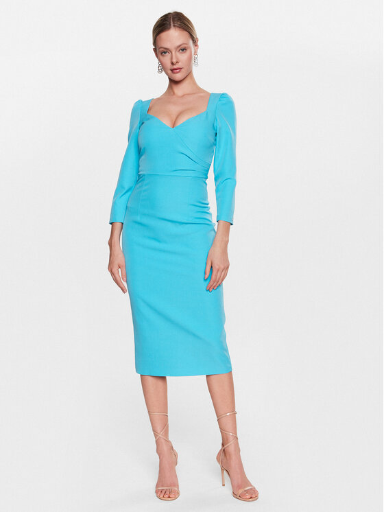 Nissa Nissa Každodenní šaty RZ13994 Světle modrá Slim Fit