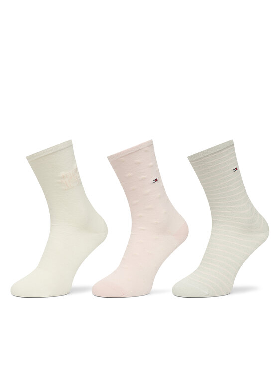 Tommy Hilfiger Tommy Hilfiger Moteriškų ilgų kojinių komplektas (3 poros) 701236464 Rožinė