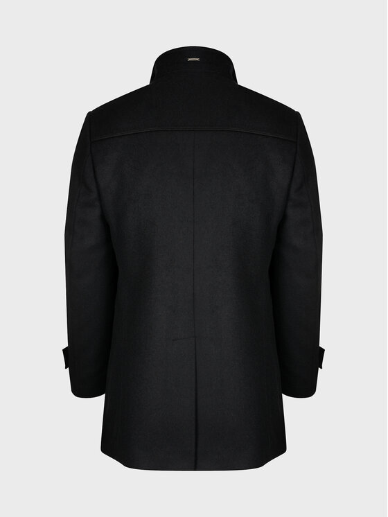 Evenemen Evenemen Płaszcz wełniany Breno Czarny Slim Fit