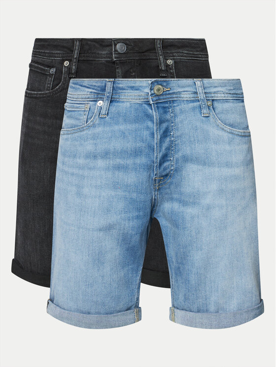 Jack&Jones Jack&Jones 2er-Set Jeansshorts Rick 12257109 Bunt Regular Fit