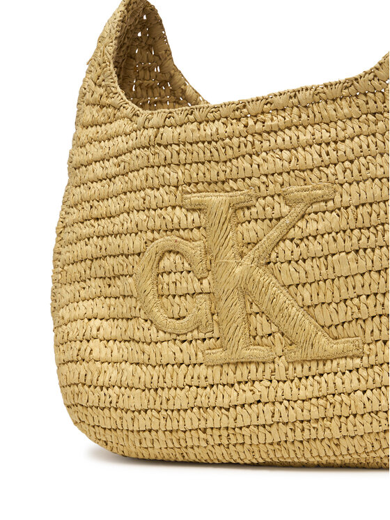 Calvin Klein Calvin Klein Kabelka Bold Ck Raffia Lg Shoulder Bag LV04F3448G Béžová