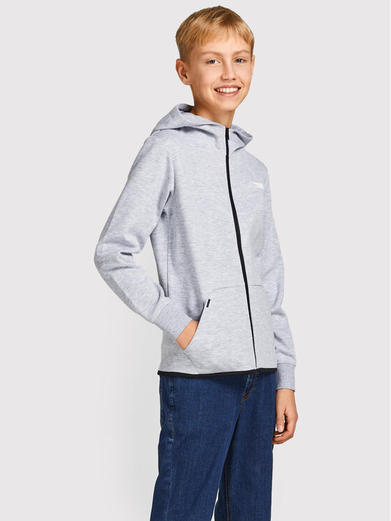 Jack&Jones Junior Džemperis ar kapuci Coair 12192600 Pelēks Regular Fit