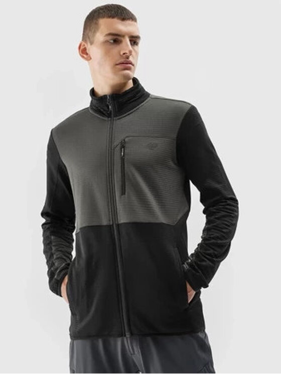4F 4F Bluza 4FAW23TFLEM118-22S Szary Regular Fit