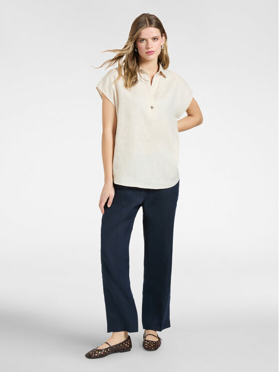 Elena Mirò Elena Mirò Bluzka 2026Z000076N002 Kremowy Regular Fit