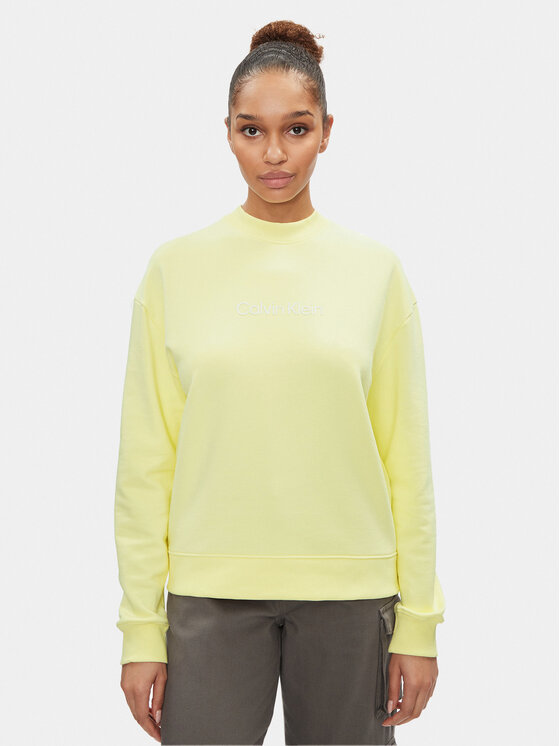 Calvin Klein Felpa Hero Logo K20K205450 Giallo Regular Fit, taglia : L