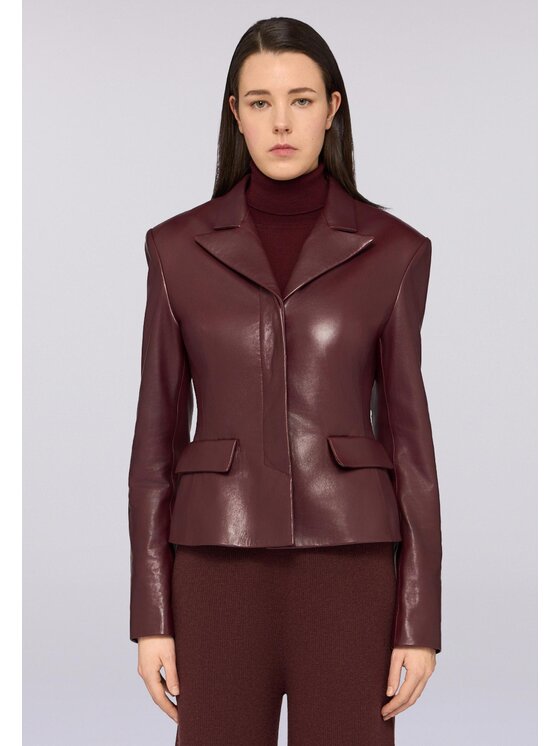 Trussardi Trussardi Giacca di pelle Q958A000394N036 Rosso Slim Fit