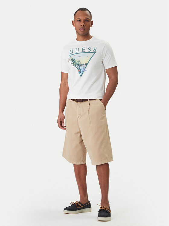 Guess Jeans Guess Jeans Шорти от плат M6GD40 WGCV1 Бежов Regular Fit