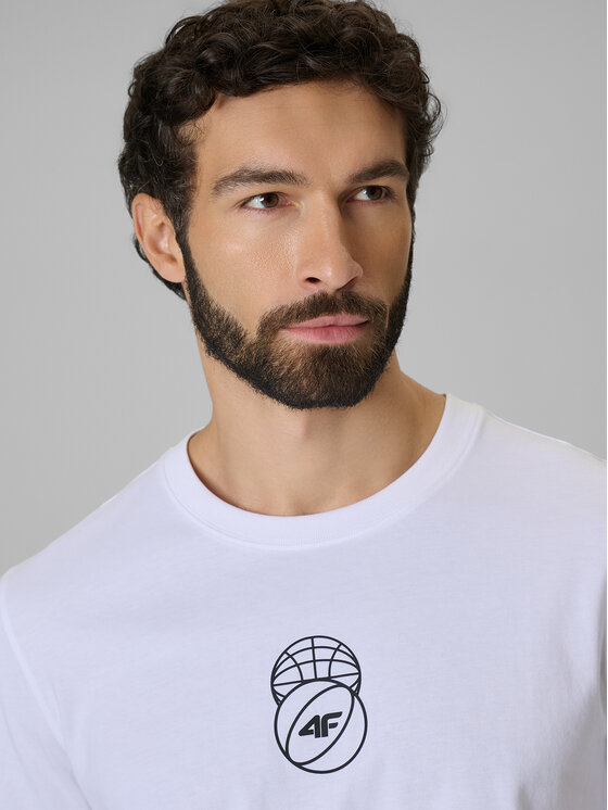 4F 4F T-Shirt ESSENTIAL 2 Biały Regular Fit