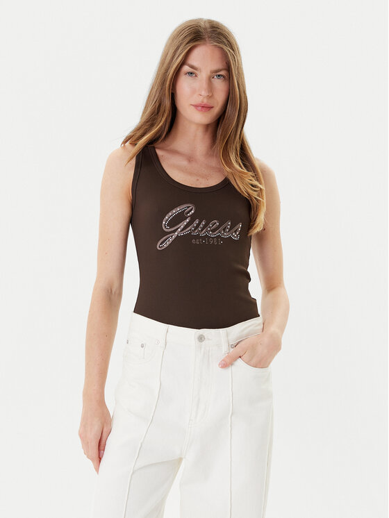 Guess Guess Felső W5YP00 KCXJ2 Barna Regular Fit