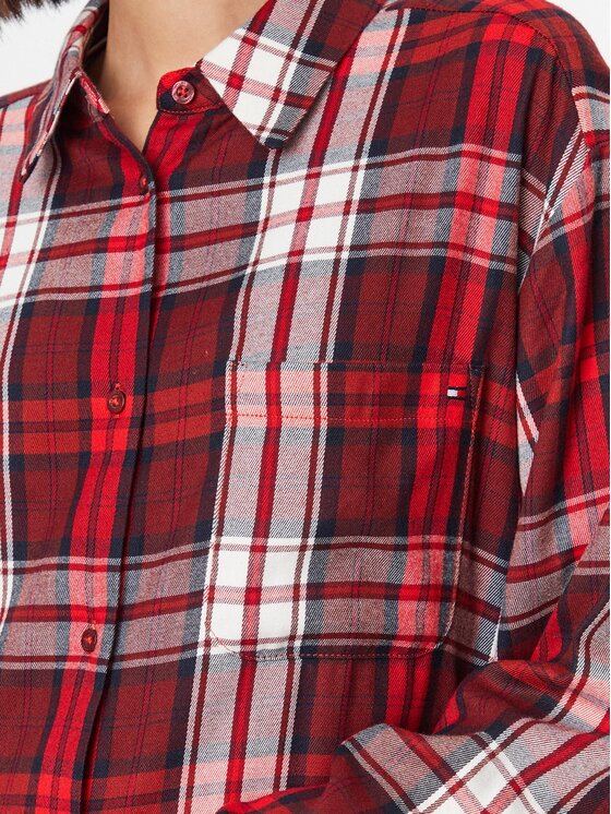 Tommy Hilfiger Tommy Hilfiger Cămașă de noapte UW0UW04874 Roșu Relaxed Fit