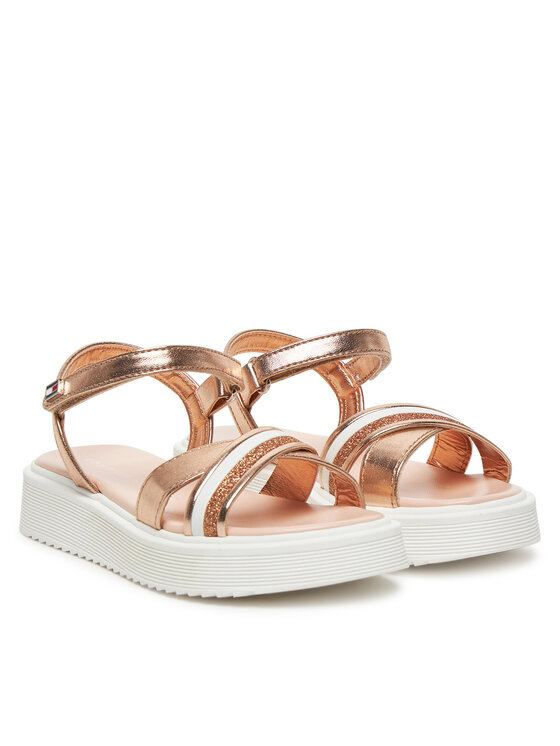 Tommy Hilfiger Tommy Hilfiger Sandały Sandal T4A2-33800-0569 M Różowe złoto