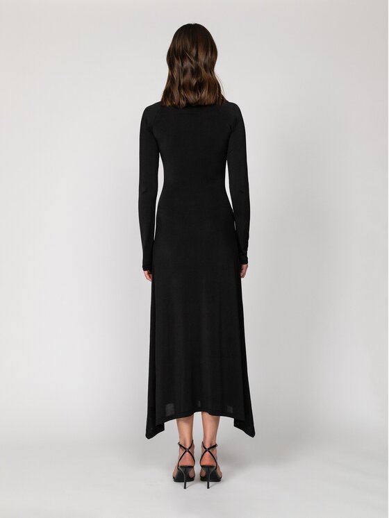 Nudyess Nudyess Sukienka codzienna Hamal Midi Czarny Fitted Fit
