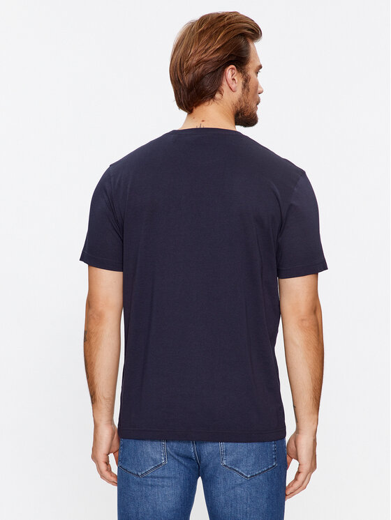 Gant Gant T-Shirt Reg Archive Shield Emb Ss 2067004 Granatowy Regular Fit
