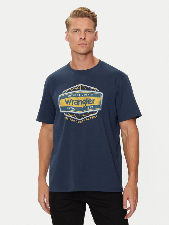 Wrangler Wrangler T-Shirt Americana 112357448 Modrá Regular Fit