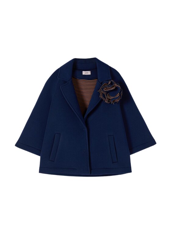 Oltre Oltre Cappotto invernale 8001J000240N034 Blu Boxy Fit