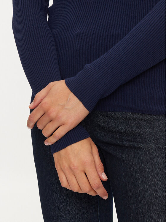 Kontatto Kontatto Rollkragenpullover 3M0117 Dunkelblau Slim Fit