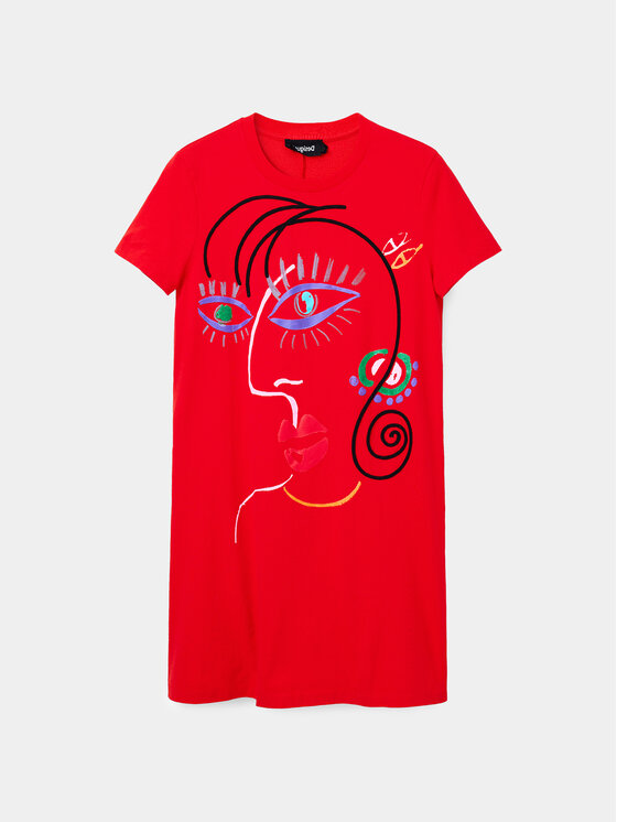 Desigual Desigual Kleid für den Alltag Malua 23SWVK89 Rot Regular Fit