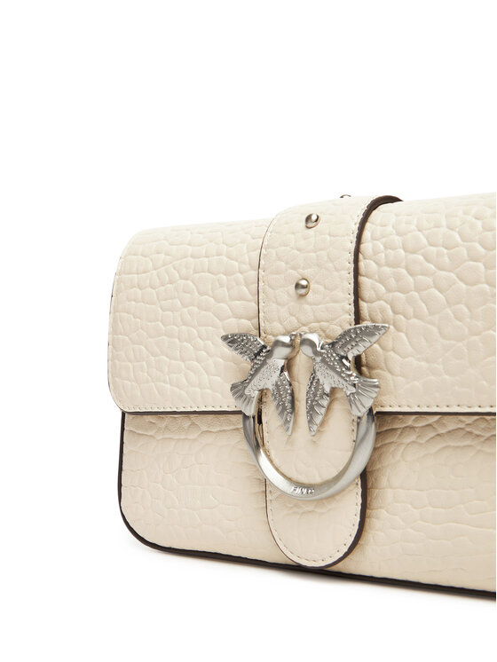 PINKO PINKO Handtasche Love One Mini Slouchy Fl Al 25-26 PLTT 104340 A2JU Écru
