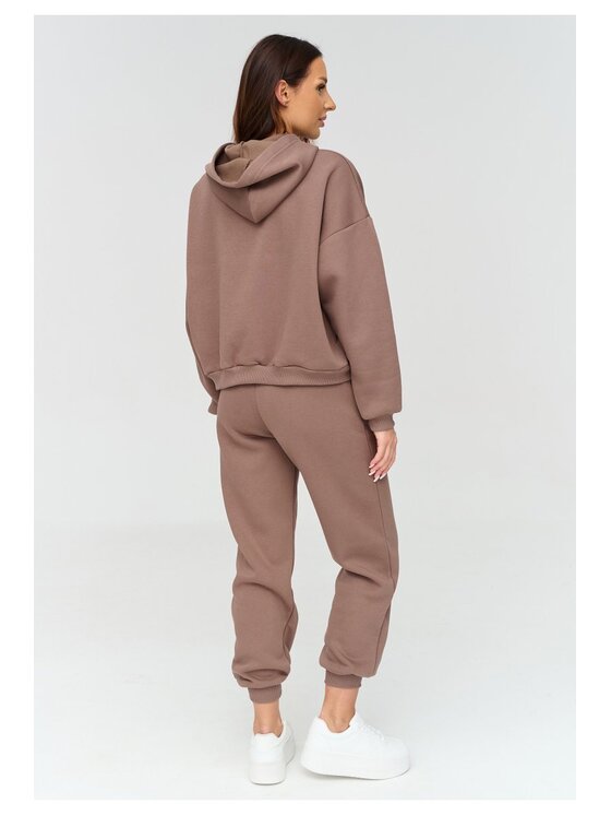 Makadamia Makadamia Dres A16 Brązowy Loose Fit