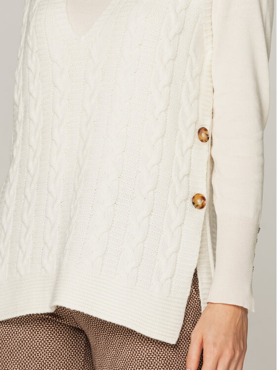 Willsoor Willsoor Kamizelka 66851 Biały Regular Fit