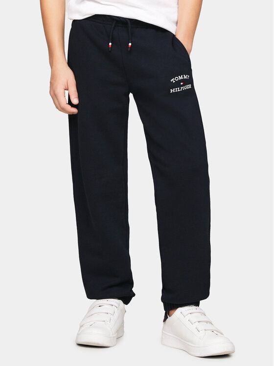 W For Woman Pantaloni Paralleli Donna In Rayon Blu Scuro Con Stampa Glitter E Vita Parzialmente Elastica