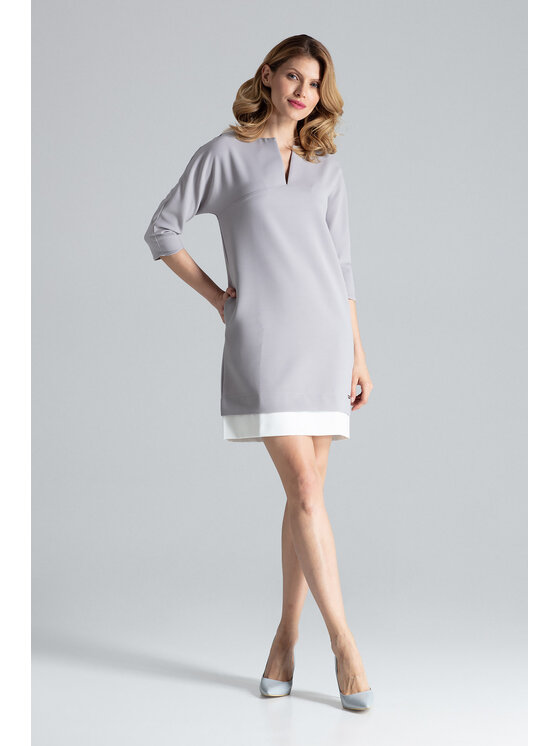 FIGL FIGL Šaty M333 Sivá Regular Fit