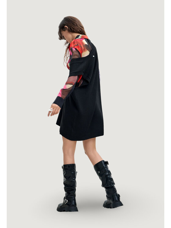 Desigual Desigual Sukienka codzienna VEST_MAMEN_LACROIX Czarny Egg Fit