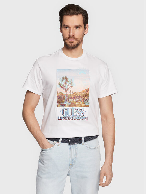 Guess T-krekls Desert Photo M3GI74 KA260 Balts Regular Fit