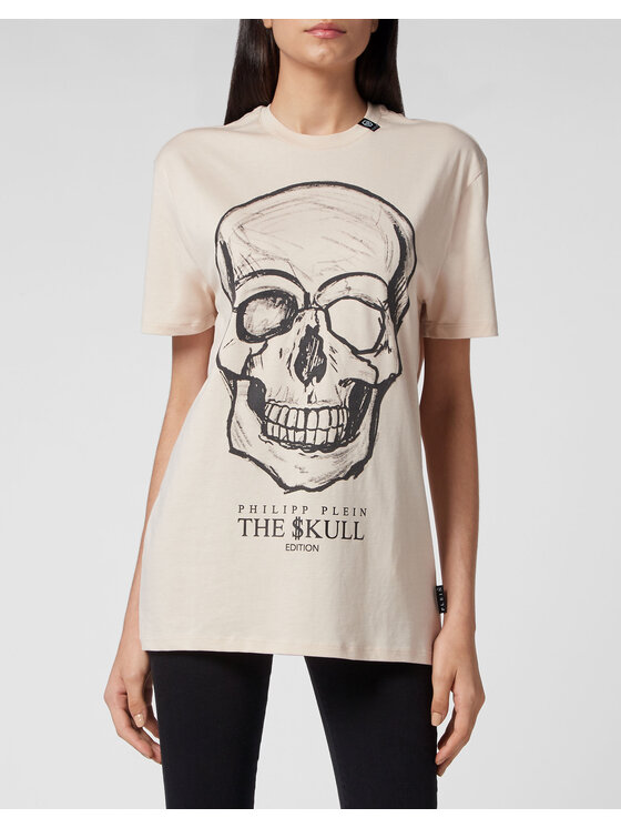 PHILIPP PLEIN PHILIPP PLEIN T-Shirt 4159 Beżowy Regular Fit