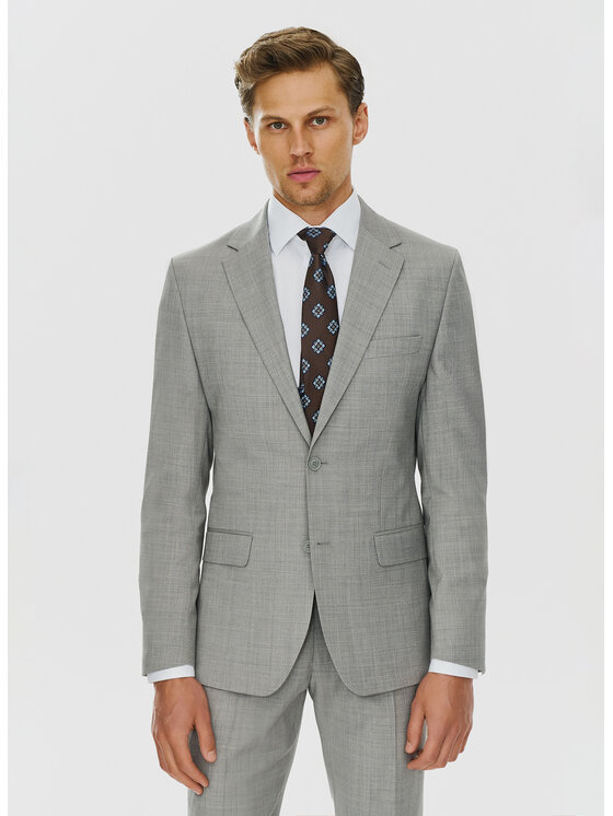 Pako Lorente Pako Lorente Marynarka P24SF-3G-009 Szary Super Slim Fit
