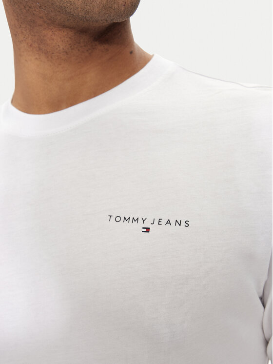 Tommy Jeans Tommy Jeans Hosszú ujjú Linear DM0DM18551 Fehér Slim Fit