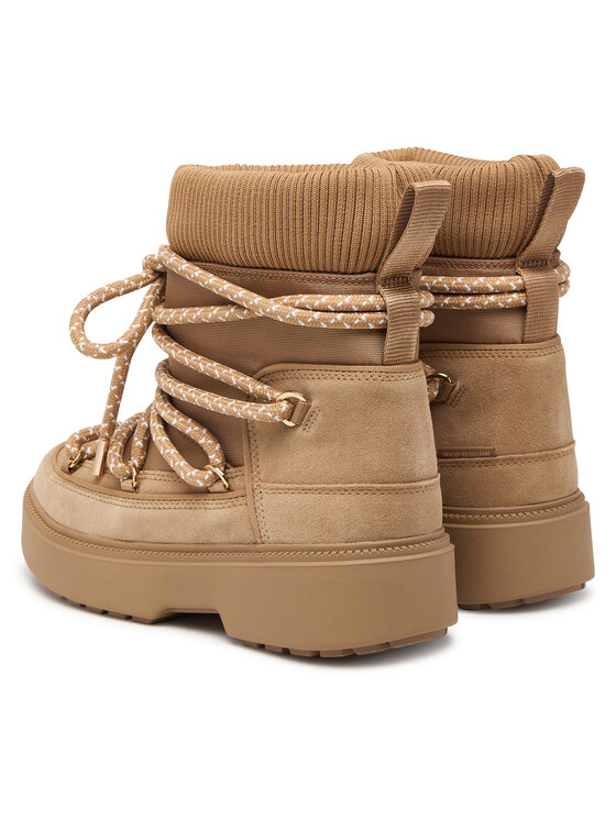 Tommy Hilfiger Tommy Hilfiger Schneeschuhe Lace-Up Water Resist Snow Boot FW0FW09546 Beige