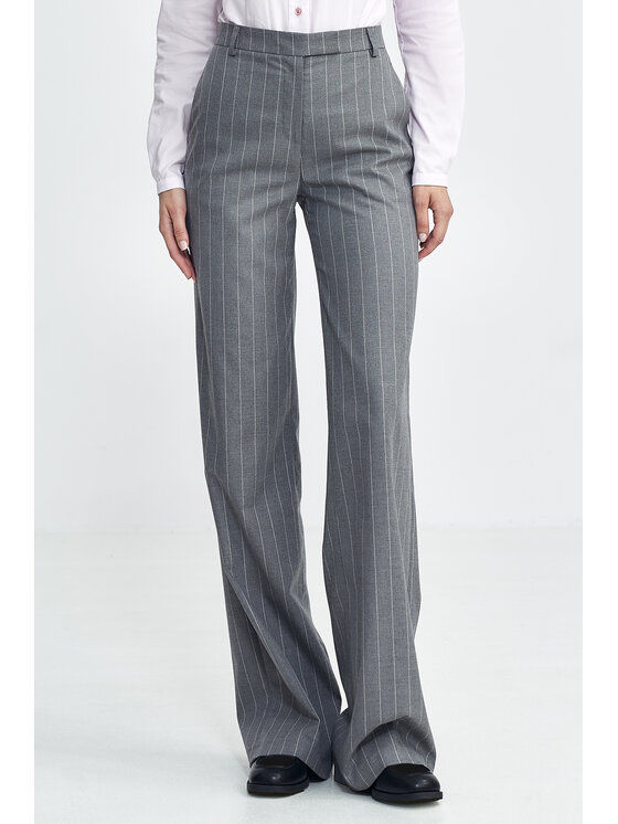 NIFE NIFE Kalhoty z materiálu SD103 Šedá Regular Fit