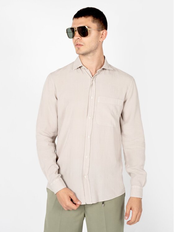 Xagon Xagon Camicia P24042ALONGL Beige Regular Fit