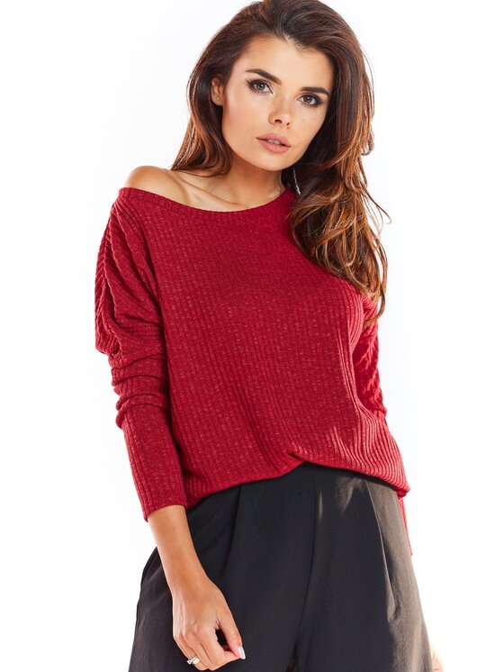 Sweter, rozmiar L, Bordowy, A333