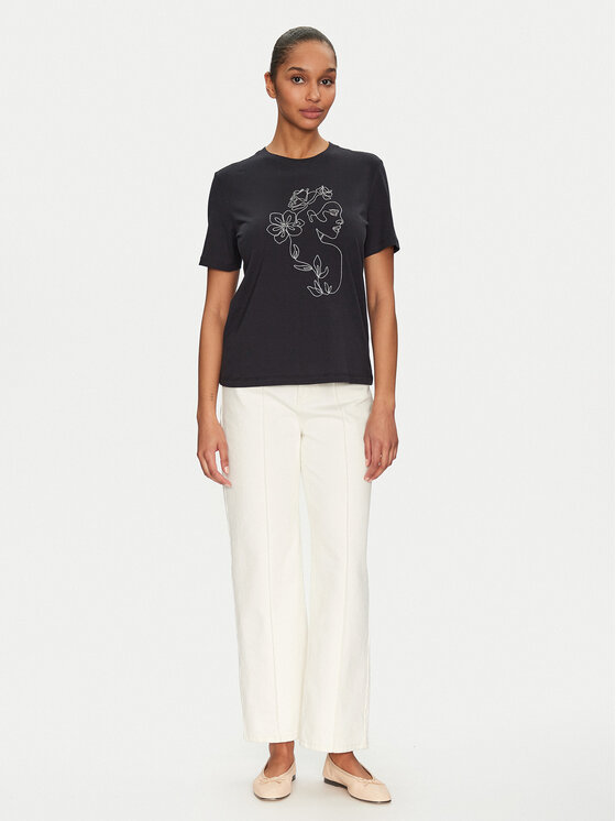 Vila Vila T-Shirt Sybil 14108062 Černá Regular Fit