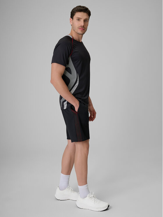 4F 4F Szorty sportowe FOOTBALL Czarny Regular Fit