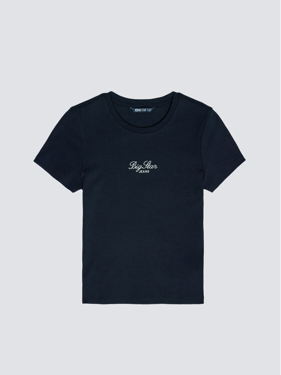 BIG STAR BIG STAR T-Shirt TOMSA Granatowy Slim Fit