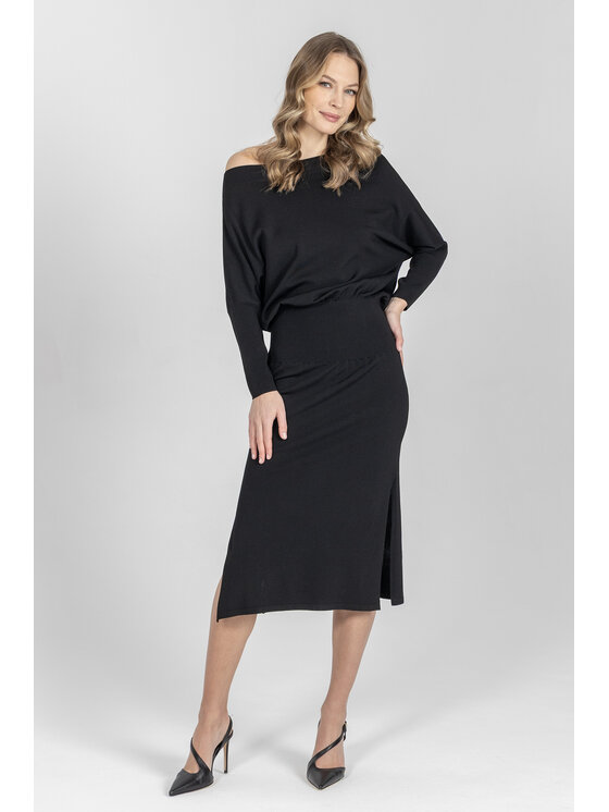 Deni Cler Milano Deni Cler Milano Sukienka wieczorowa T-DC-306D-F2-20-90-1 Czarny Regular Fit