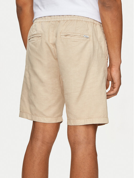 Pepe Jeans Pepe Jeans Szorty materiałowe Relaxed Linen Smart Shorts PM801093 Beżowy Regular Fit