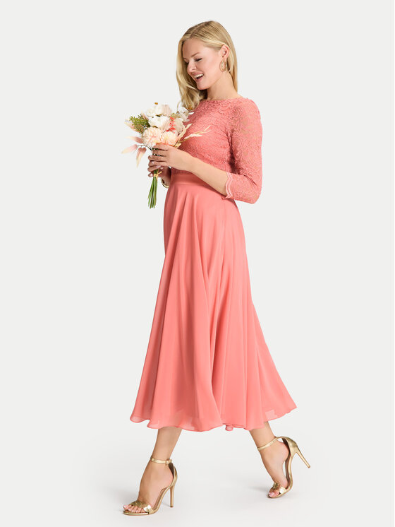 Swing Swing Sukienka koktajlowa 77761710 Koralowy Regular Fit