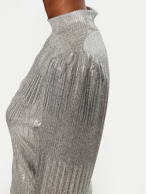 OUI OUI Rollkragenpullover 89506 Silberfarben Regular Fit