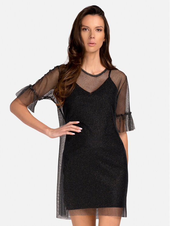 Miss Lou Miss Lou Abito da cocktail ZO-DONE3-CZ Nero Relaxed Fit