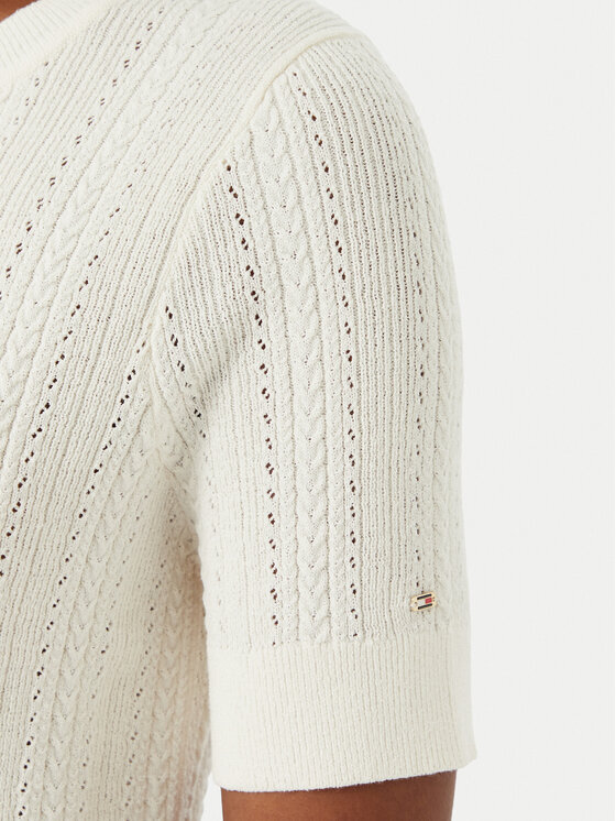 Tommy Hilfiger Tommy Hilfiger Cardigan Summer WW0WW50070 Crem Slim Fit