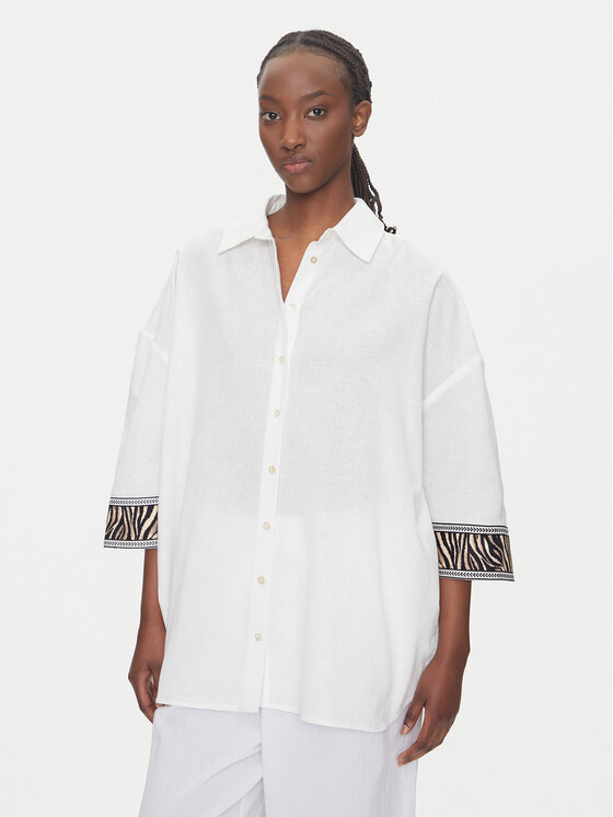LOLA CASADEMUNT LOLA CASADEMUNT Košile LS2515036 Bílá Relaxed Fit